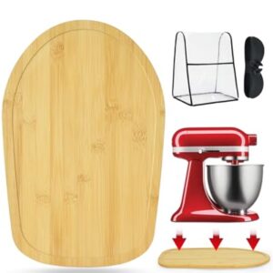 Mixer Slider Mat for KitchenAid 4.5-5 Qt Tilt-Head Stand Mixer,Appliance Sliding Mat for Kitchenaid Artisan,KitchenAid Mixer Sliding Tray for Countertop – Bamboo Stand Mixer Slider Mat（Wood）