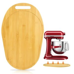Mixer Slider for Kitchen Aid 5-8 Qt Bowl Lift Stand Mixer, Bamboo Appliance Sliding Mat for Kitchenaid 5-8 Qt, Kitchen Countertop Accessories Mixer Moving Tray Attachments, With Handle