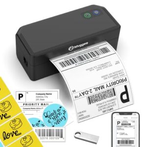 Mvgges Shipping Label Printer,Bluetooth 4×6 Thermal Label Printer for Small Business Office or Home, Compatible with Android, iOS, Windows and Mac, Widely Used for Amazon,Ebay,USPS,Etsy