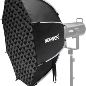 NEEWER 35.4” Octagonal Softbox, Quick Release Parabolic Soft Box with Bowens Mount, Diffusers, Grid, Bag Compatible with Aputure 120d Compatible with Godox SL60w NEEWER Q4 AS600B CB300B Q300, NS92P
