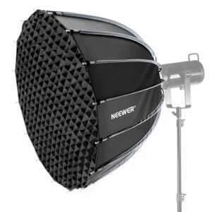 NEEWER 35.4″/90cm Parabolic Softbox Bowens Mount, Quick Release with Diffusers/Grid/Bag for Video Continuous Lighting CB60 CB200B MS60 MS150B Q4 Compatible with Godox Amaran 100x Aputure 600d, NS90P