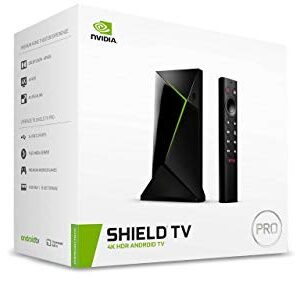 NVIDIA SHIELD Android TV Pro Streaming Media Player; 4K HDR movies, live sports, Dolby Vision-Atmos, AI-enhanced upscaling, GeForce NOW cloud gaming, Google Assistant Built-In, Works with Alexa
