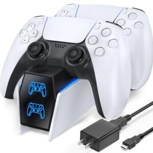 OIVO PS5 Controller Charger PS5 Accessories Kits with Fast Charging AC Adapter, Controller Charging Stand for PlayStation 5, Docking Station Replacement for DualSense Charging Station