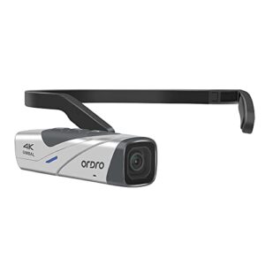 ORDRO EP8 Combo 4K Head-Mounted Video Camera, Ultra HD 4K 60FPS Camcorder Vlog Hands Free Wearable Camera, 2-Axis Gimbal Video Stabilizer