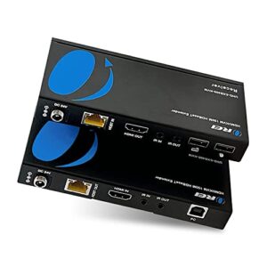 OREI 4K KVM HDMI Extender Over LAN HDBaseT PoC Single CAT5e/CAT6A/CAT7 Cable 4K 60Hz – Upto 400 feet 4:4:4 – Remote, Keyboard, Mouse, USB Control