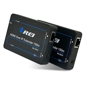 OREI HDMI Over Ethernet Extender with CAT5/CAT6, Upto 330 Feet – HDMI Loop Out – 1080P Full HD Signal Distribution with Support for one to Many Connection.