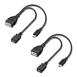 OTG Cable for Fire Stick 4K Max Lite Cube, Compatible with PlayStation Classic, SNES Mini – Micro USB Host OTG Adapter with Power, 2-Pack