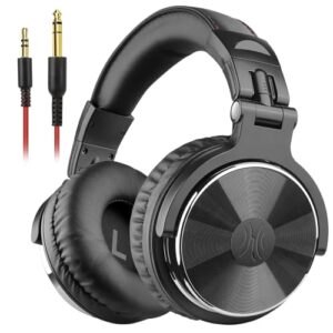 OneOdio Wired Over Ear Headphones Hi-Res Studio Monitor & Mixing DJ Stereo Headsets with 50mm Drivers and 1/4 to 3.5mm Jack for AMP Computer Recording Podcast Keyboard Guitar Laptop – Black
