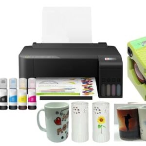 PC Universal Super-Tank Wireless Sublimation Printer Bundle for Custom Mug Design – Up to 10,000 Pages Yield/Bundle with Mug Press Machine & All Accessories