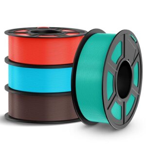 PETG Filament 1.75mm 4KG, 3D Printer Filament Bundle PETG, Strong Toughness, 4 * 1KG(1320M) Filament High Precision, Dimensional Accuracy ±0.02mm,Mint Green+Cherry Red+Chocolate+Sky Blue