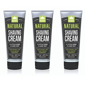 Pacific Shaving Company Natural Shaving Cream – Shea Butter + Vitamin E Shave Cream for Hydrated Sensitive Skin – Clean Formula for a Smooth, Anti-Redness + Irritation-Free Shave Cream (7 Oz, 3 Pack)