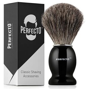 Perfecto Synthetic Bristles Shaving Brush For Men, Engineered for The Best Shave of Your Life. Shave Brush for Wet Shave for Safety Razor – Barbers Accessories, Gift For Him