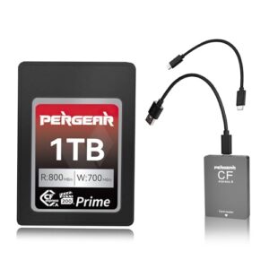 Pergear 1TB VPG200 CFexpress Type A Memory Card, with Card Reader, Up to 800MB/s Read Speed & 700MB/s Write Speed for Sony Alpha Sony FX Cameras A7 IV/A1/A7SIII/FX3/FX6, Up to 8K RAW for Video