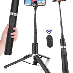 Phone Tripod Selfie Stick:Phone Stand for Recording,Bluetooth Selfie Stick for iPhone Compatible with Android（Samsung Galaxy s24 Ultra） is Content Creator ‘s Travel Essentials Tool