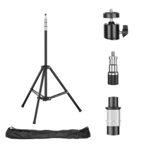 Photography Light Stand, 9.2ft/280cm Portable Reverse Folding Tripod with Travel Bag & 360 ° Rotatable Ball Head, Aluminum Tripod Stand for Video, Camera, Softbox, Umbrella, Wedding