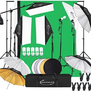 Photography Lighting Kit, Softbox Lighting Kit with Photo Backdrop for Product Photography, Portrait photography, Video Shooting Photography