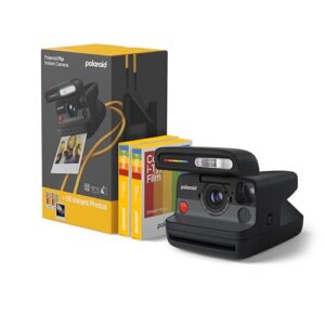 Polaroid Flip Instant Camera + Color Film Bundle (16 Photos Included) – Black (6565) – Hyperfocal 4-Lens System, Sonar autofocus, and Sence Analysis with Bluetooth paired Companion app