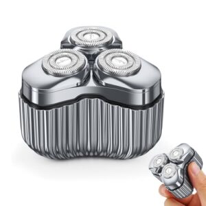 Portable Electric Razor for Travel, Rechargeable USB-C Alloy Mini Shavers for Men IPX7 Waterproof with 3 Dual-Track Heads, 90-Day Battery, Gift for Sensitive Skin