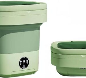 Portable Washing Machine, Mini Washer,15L Upgraded Large Capacity Foldable Washer.Deep Cleaning of Underwear, Baby Clothes and Other Small Clothes.Suitable for Apartments, Dormitories, Hotels.(Green)