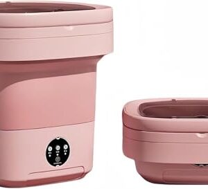 Portable Washing Machine, Mini Washer,15L Upgraded Large Capacity Foldable Washer.Deep Cleaning of Underwear, Baby Clothes and Other Small Clothes.Suitable for Apartments, Dormitories, Hotels.(Pink)