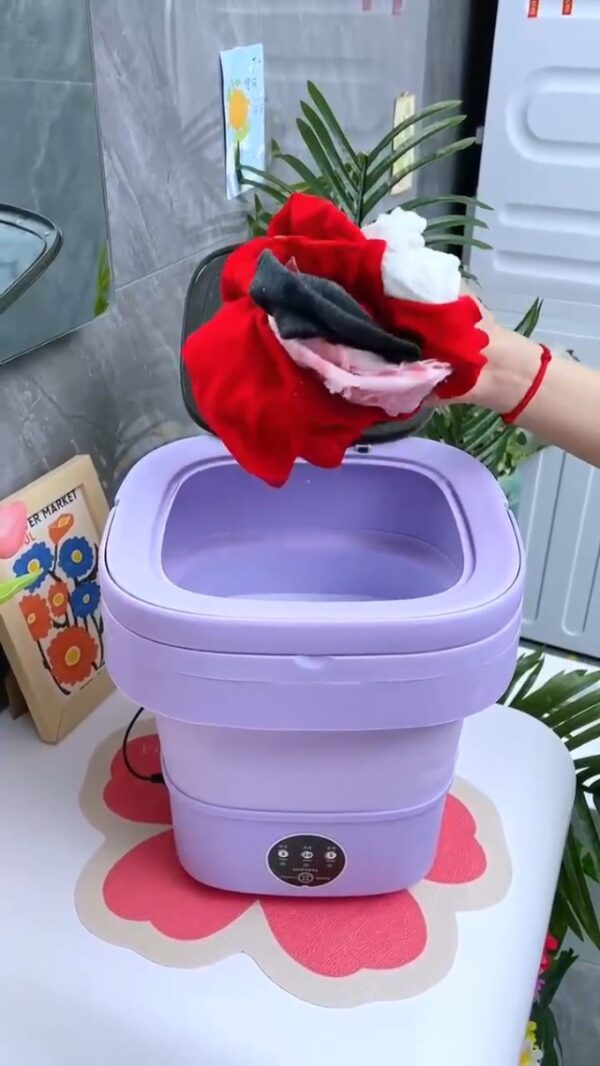 Portable washing machine,Mini Washer,11L upgraded large capacity foldable Washer.Deep cleaning of underwear, baby clothes and other small clothes.Suitable for apartments, dormitories, hotels (Purple)