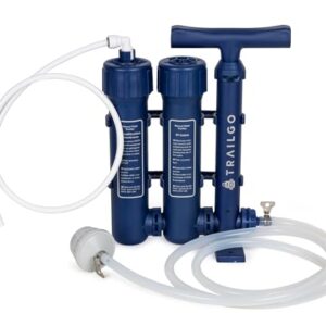Pro Water Purifier Water Purification System for Survival – High-Volume Hand Pump Portable Water Filter for Group Camping, Backpacking, Emergency Preparedness – 3-Stage Water Filtration System