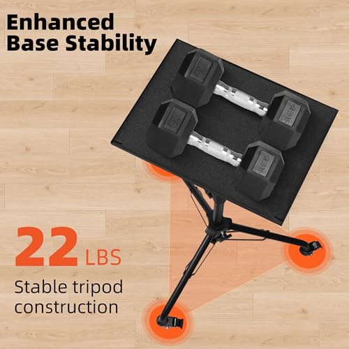 Projector Stand Tripod – 24 to 59 Inch Adjustable Height – Dual Shelves Laptop Tripod Stand with Moveable Wheels and Phone Holder, Portable Laptop Stand for Office, Stage & Outdoor Use - Image 6