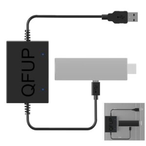QFUP USB Power Cable for Fire TV Stick 4K Max, Powers Streaming TV Sticks Directly from The TV’s USB Port, (Eliminating Messy Wiring and The Need for an AC Outlet)