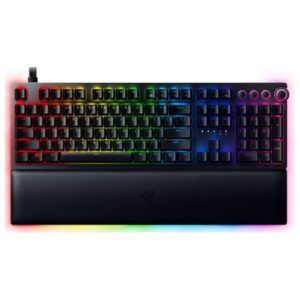 Razer Huntsman V2 Analog Gaming Keyboard: Adjustable Actuation via Analog Optical Switches – Rapid Trigger Mode – Chroma RGB Lighting – Magnetic Wrist Rest – Dedicated Media Keys & Dial – Black