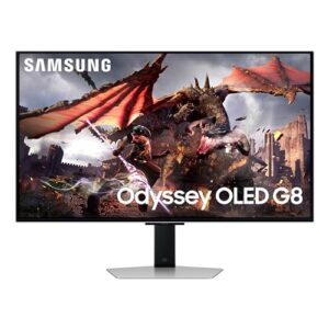 SAMSUNG Odyssey OLED G8 G80SD 32″ QD-OLED Gaming Monitor, 4K UHD, 240Hz, G-Sync Compatible, Glare-Free Display, LS32DG802SNXZA, Series, 0.03ms, Sleek Metal Design, 3 Yr Warranty, 2024