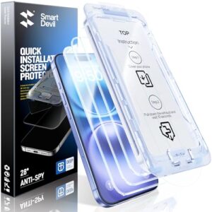 SMARTDEVIL 2 Pack Screen Protector for iPhone 16 (6.1 Inch) Tempered Glass, HD Clear Film, Easy Installation, Dust-Free & Bubble-Free