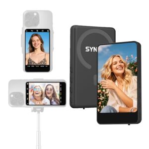 SYNCO M4 Magnetic Vlog Selfie Monitor Screen, Back Camera Monitor for Live Stream TikTok, Compatible with iPhone & Android,4″ 400cd/m² HD with 50m BT 5.4 Wireless, P2P Direct, 3H Battery & Type-C