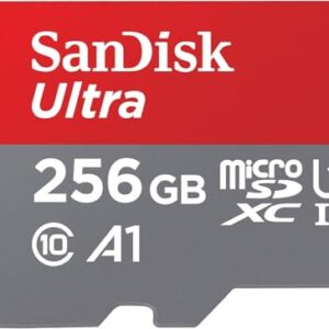 SanDisk 256GB Ultra microSDXC UHS-I Memory Card with Adapter – Up to 150MB/s, C10, U1, Full HD, A1, MicroSD Card – SDSQUAC-256G-GN6MA [New Version]