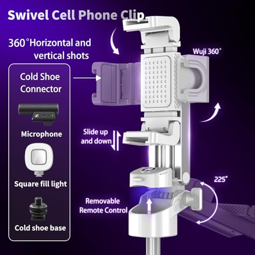 Selfie Stick Tripod, Tripod for iPhone Wireless Remote for Selfies, Pocket Size 4-16" high 4-in-1 Support 4.7-7" Mobile Phones Portable Stand for Video Recording Travel TIK Tok Vlog Live Broadcast - Image 5
