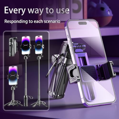 Selfie Stick Tripod, Tripod for iPhone Wireless Remote for Selfies, Pocket Size 4-16" high 4-in-1 Support 4.7-7" Mobile Phones Portable Stand for Video Recording Travel TIK Tok Vlog Live Broadcast - Image 8