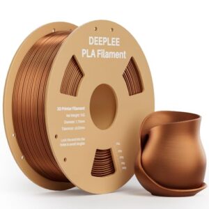 Silk PLA 3D Printer Filament 1.75mm 1kg, Silk Bronze PLA, Dimensional Accuracy +/-0.02mm, Smooth & Shiny Texture, Multi Color 3D Printing Filament