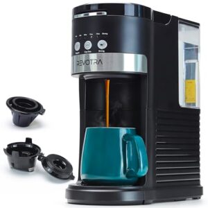 Single Serve Coffee Maker for K-Cup Pods & Ground Coffee, 6 to 14oz Brew Sizes, Strong Brew Option, Fast Brewing, Compact Design with Removable 40oz Reservoir, Travel Mug Friendly, Black