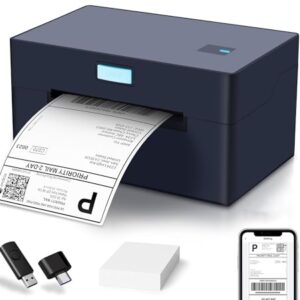 Small Business Thermal Printer Maker Bluetooth Multifunctional Support Android, iPhone,Windows＆Mac Systems, Photo Sticker Printer Widely Used for Home &Small Businesses