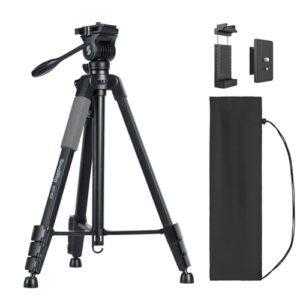 SmallRig CT-07 Aluminum Camera Tripod Stand, 63.4″ Travel Tripod for iPhone and Cameras, Phone Tripods with Quick-Switch Vertical/Horizontal Mount, Adjustable Angles & Max. 4kg Load