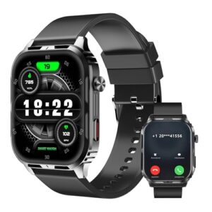 Smart Watch for Men Women with 2.1″ HD Screen Military Watches, Call & Text for Android iOS, Heart Rate & Activity Tracker, IP68 Waterproof, 100 Sport Modes