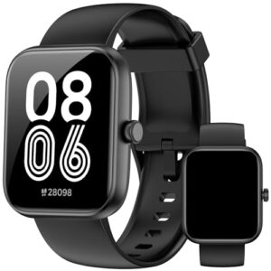 Smart Watch with Alexa Built-in, 1.83″ HD Touchscreen, Bluetooth Call/Make Calls, IP68 Waterproof Fitness Tracker with 120+ Sport Modes, 24/7 Heart Rate & Sleep Monitor for iOS/Android (Black)