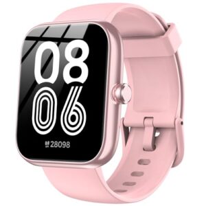 Smart Watch with Alexa Built-in, 1.83″ HD Touchscreen, Bluetooth Call/Make Calls, IP68 Waterproof Fitness Tracker with 120+ Sport Modes, 24/7 Heart Rate & Sleep Monitor for iOS/Android (Pink)