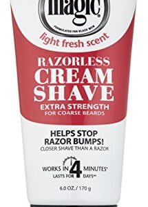 SoftSheen-Carson Magic Razorless Shaving Cream, Hair Removal Cream for Body Hair, Extra Strength Depilatory Cream, Works in 4 Minutes for Coarse Hair, 6 oz