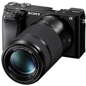 Sony Alpha A6100 Mirrorless Camera with 16-50mm and 55-210mm Zoom Lenses, ILCE6100Y/B, Black