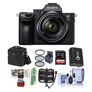 Sony Alpha a7 III Mirrorless Digital Camera with FE 28-70mm Lens – Bundle, Shoulder Bag, 64GB SD Card, Card Reader, SD Card Case, PC & Mac Software Kit, Extra Battery, 55mm Filter Kit