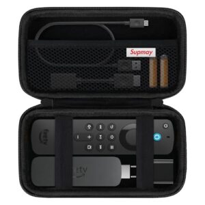 Supmay Hard Travel Case for Amazon Fire TV Stick 4K /4K Max/HD/Fire TV Alexa Voice Remote Pro/Enhanced (New Model), Black