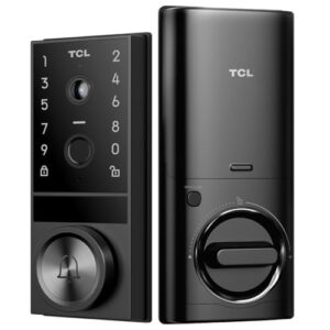 TCL Video Smart Lock D1 Max, 3-in-1 2K Camera+Doorbell+Fingerprint Door Lock, Built-in Wi-Fi Deadbolt for Front Door, Keyless Entry, Auto Lock, App Remote Control, Easy Installation