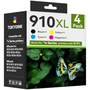 TOKYOINK 910XL Compatible Replacement for HP Ink 910XL Ink Cartridges Black Color Combo Pack for OfficeJet 8010 8010e 8015 8015e 8022 8022e OfficeJet Pro 8020 8020e 8025 8025e 8028 8028e 8035 8035e