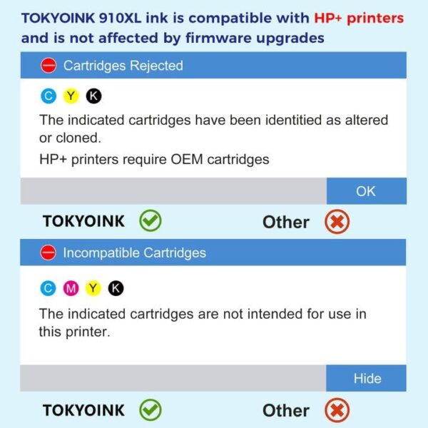 TOKYOINK 910XL Compatible Replacement for HP Ink 910XL Ink Cartridges Black Color Combo Pack for OfficeJet 8010 8010e 8015 8015e 8022 8022e OfficeJet Pro 8020 8020e 8025 8025e 8028 8028e 8035 8035e - Image 7