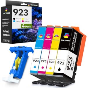 TOKYOINK 923 Ink Cartridges Combo Pack 4 Pack Replacement for HP923 923 Ink Cartridges for OfficeJet 8120 8122e 8123 OfficeJet Pro 8130 8135e 8138e 8139e Printer Latest Version Without Chip 4 Pack